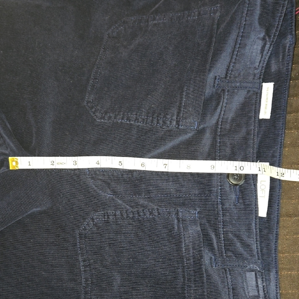 LOFT 2 Pairs: BROWN & NAVY  Palmer Wide Leg Corduroy Pants Both Are Size 6 - Picture 7 of 9